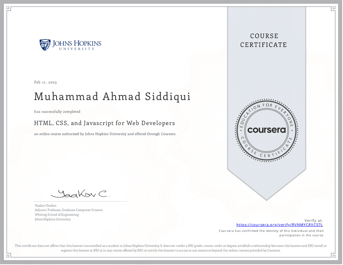 HTML, CSS & JavaScript for Web Developers